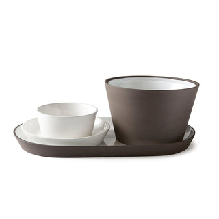 Atipico Crudo Tray 58x28 cm Black clay ceramic - Buy now on ShopDecor - Discover the best products by ATIPICO design