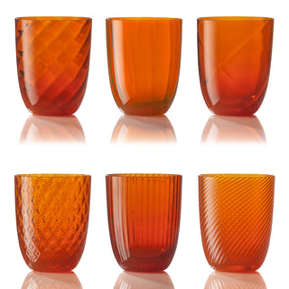 Nason Moretti Idra set 6 water glasses different texture - Buy now on ShopDecor - Discover the best products by NASON MORETTI design